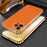 SULADA For iPhone 15 Pro Litchi Texture PU Leather Coated PC+TPU Phone Case Electroplated Back Cover - Orange - 2