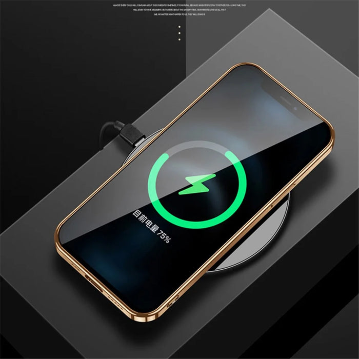 SULADA For iPhone 15 Plus Electroplated Anti-scratch Cover Litchi Texture PU Leather+PC+TPU Phone Case - Black - 3