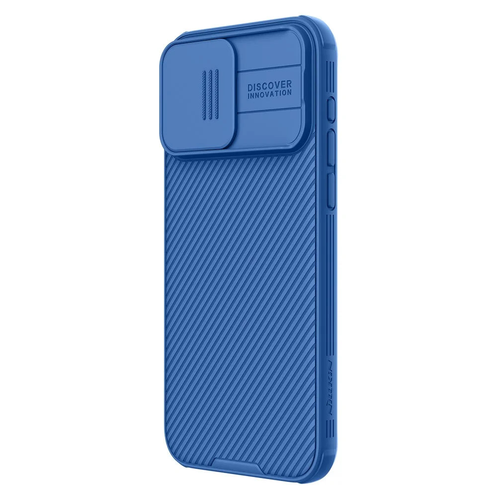 NILLKIN CamShield Pro Case for iPhone 15 Pro Phone Case Camera Lens Protection PC+TPU Magnetic Cover - Blue - 2