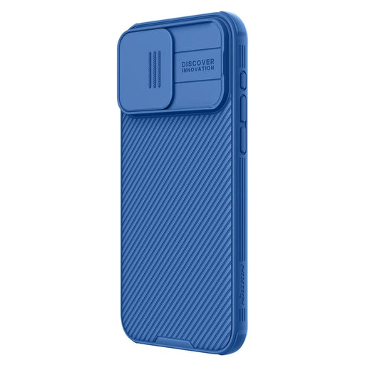 NILLKIN CamShield Pro Case for iPhone 15 Pro Max Anti-drop Phone Case Camera Lens Protection PC+TPU Magnetic Cover - Blue - 2