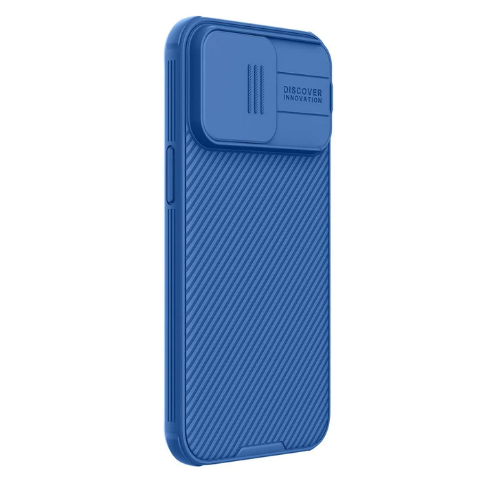 NILLKIN CamShield Pro Case for iPhone 15 Pro Max Anti-drop Phone Case Camera Lens Protection PC+TPU Magnetic Cover - Blue - 3