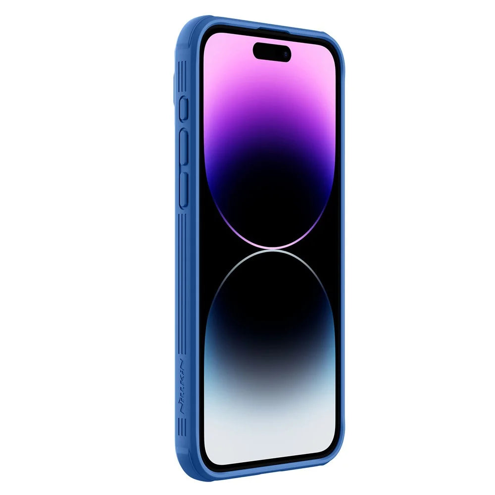 NILLKIN CamShield Pro Case for iPhone 15 Pro Max Anti-drop Phone Case Camera Lens Protection PC+TPU Magnetic Cover - Blue - 4