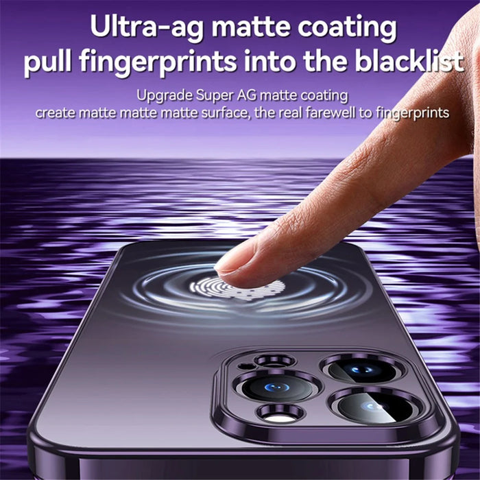 Protective TPU Case for iPhone 15 Pro Electroplating Anti-Scratch Phone Cover AG Matte Phone Case - Purple - 2