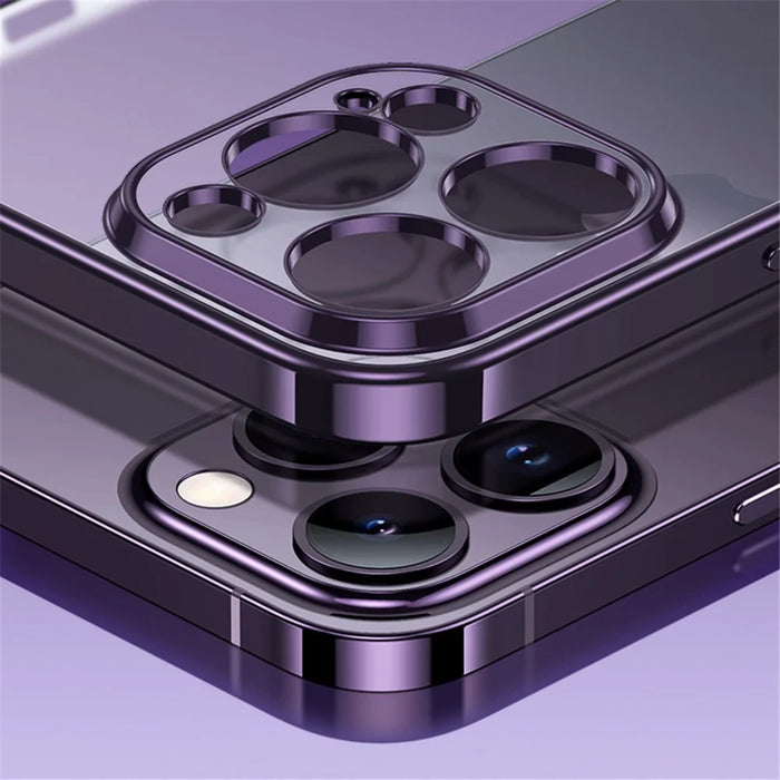 Protective TPU Case for iPhone 15 Pro Electroplating Anti-Scratch Phone Cover AG Matte Phone Case - Purple - 5
