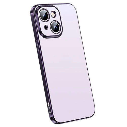 Slim TPU Case for iPhone 15 Electroplating AG Matte Phone Shell Anti-Drop Phone Cover - Purple - 1