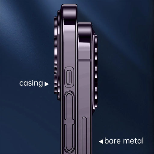 SULADA JINGJIA Series for iPhone 15 Tempered Glass Camera Lens Film Phone Case Hard PC Electroplating Clear Phone Cover - Purple - 2