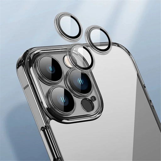 SULADA Crystal Steel Series for iPhone 15 Pro Max TPU+Tempered Glass Clear Case Anti-Drop Phone Cover - Transparent Blue - 2