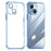 SULADA Crystal Steel Series TPU+Tempered Glass Clear Case for iPhone 15 Anti-Drop Protective Phone Shell - Transparent Blue - 1