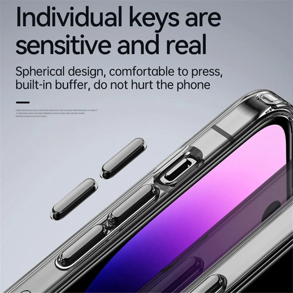 SULADA Crystal Steel Series TPU+Tempered Glass Clear Case for iPhone 15 Anti-Drop Protective Phone Shell - Transparent Blue - 4