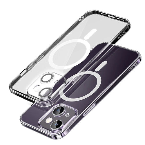 SULADA Slim Case with Lens Film for iPhone 15 TPU+PC Cover Compatible with MagSafe - Transparent - 1