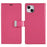 MERCURY GOOSPERY For iPhone 15 Plus Wallet Leather Phone Case Metal Magnetic Clasp Phone Cover - Rose - 1
