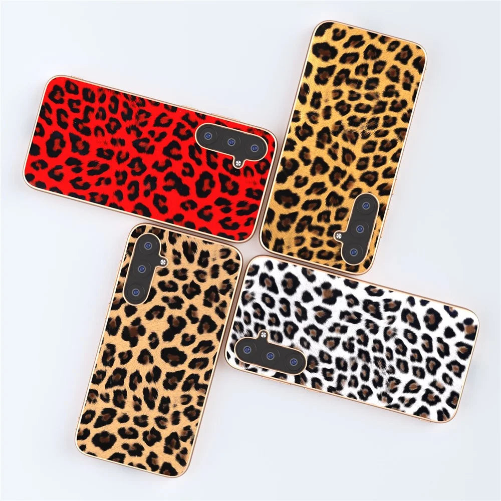 Nano Electroplating Phone Case for Samsung Galaxy S23 FE , Leopard Pattern Leather+TPU+PC Cover - Brown - 5