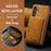 DG.MING M2 Series for Samsung Galaxy S23 FE Detachable Wallet Phone Case Kickstand Leather Coated TPU+PC Cover - Brown - 7