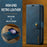 DG.MING for Samsung Galaxy S23 FE Detachable Phone Cover Split Leather Wallet Stand Phone Case - Blue - 4