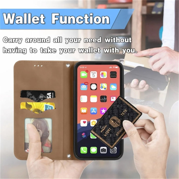 For iPhone 15 Pro Retro Shockproof Leather Stand Phone Case Skin-touch Card Holder Cover - Brown - 5