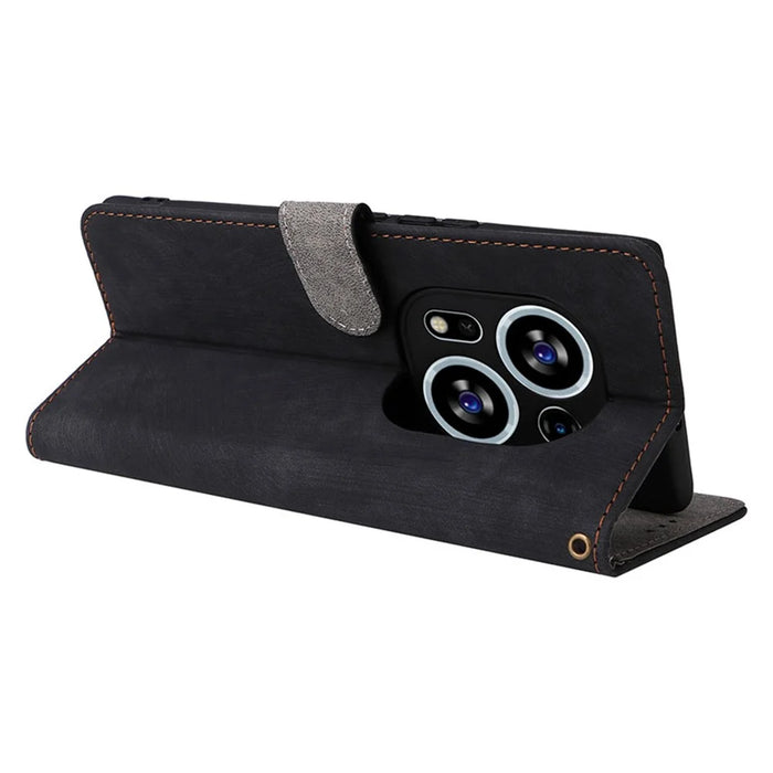 For TECNO Phantom X2 5G / X2 Pro 5G RFID Blocking Phone Case Folio Flip Leather Wallet Stand Cover with Strap - Black - 4
