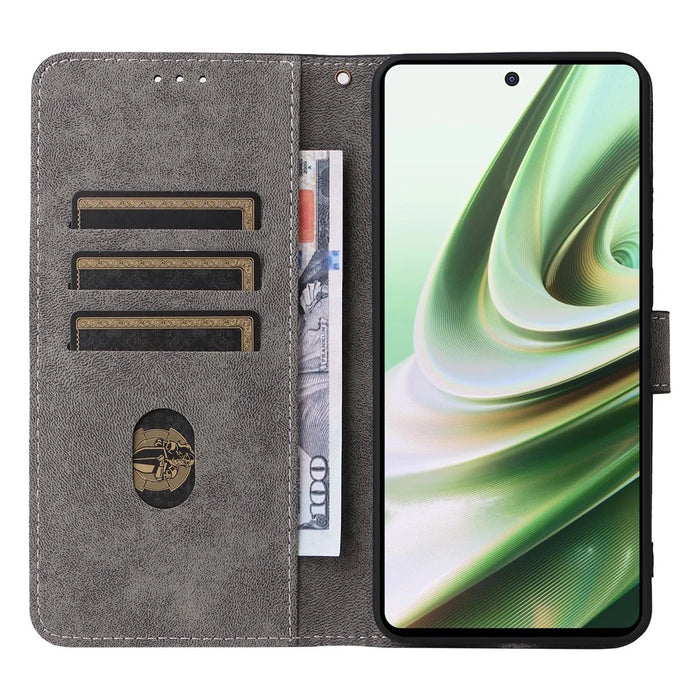 For OnePlus Nord CE3 5G / Oppo K11 5G RFID Blocking Cell Phone Case Leather Wallet Stand Cover with Strap - Brown - 2