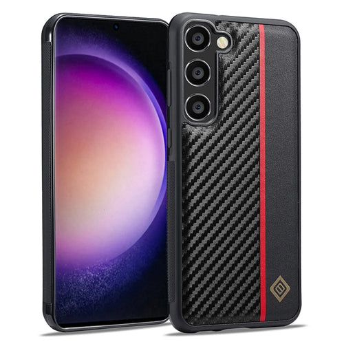 LC.IMEEKE For Samsung Galaxy S23 FE Carbon Fiber Texture Cover Phone PU Leather+TPU+EVA Shockproof Case - 1