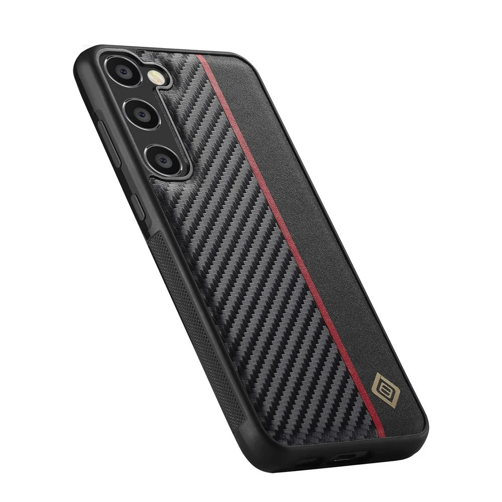 LC.IMEEKE For Samsung Galaxy S23 FE Carbon Fiber Texture Cover Phone PU Leather+TPU+EVA Shockproof Case - 4