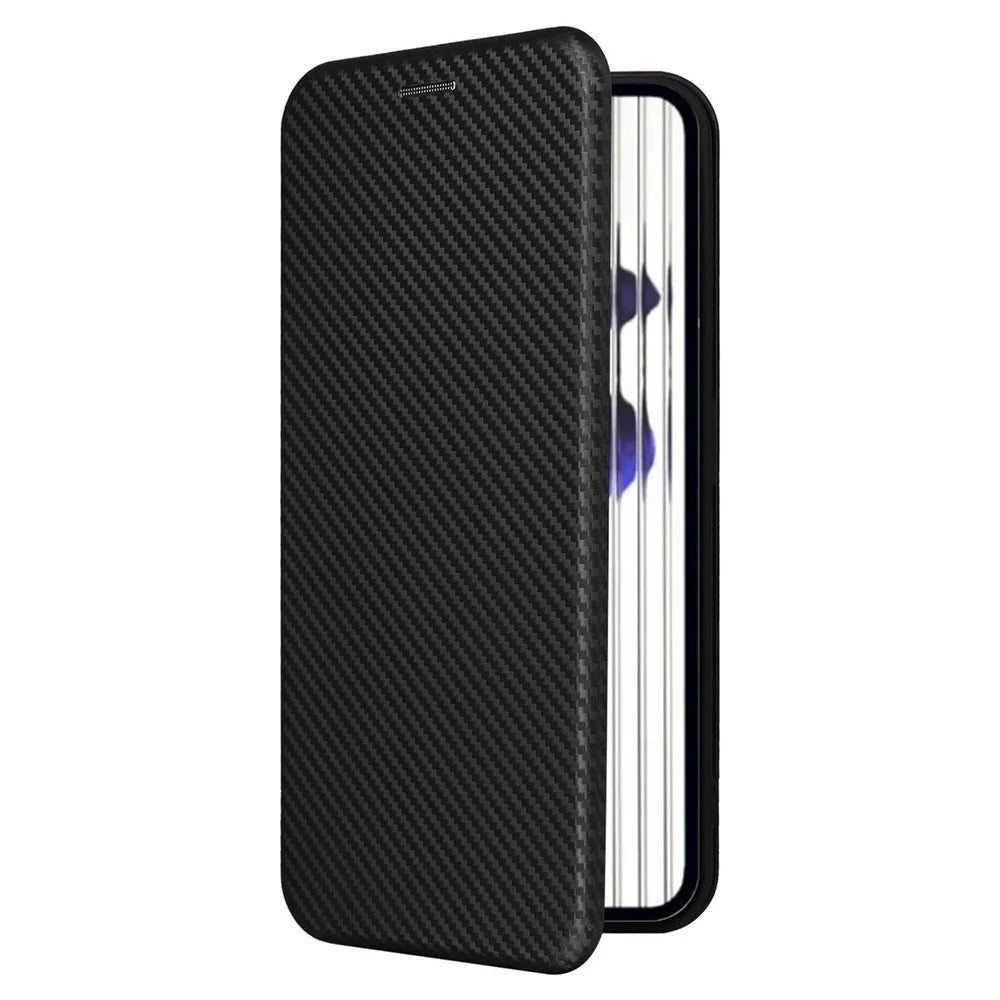 For Nothing Phone (2) Carbon Fiber Texture Phone Case Card Holder Leather Stand Cover - Black - 6
