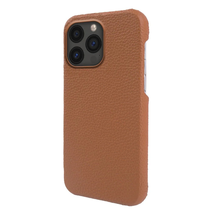 Back Cover for iPhone 13 Pro Max 6.7 inch , Genuine Cow Leather Coated PC Phone Case Compatible with MagSafe - Brown - 2