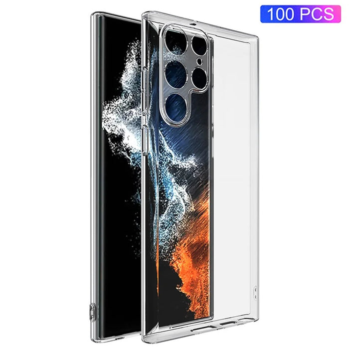 100PCS Clear Cell Phone Shell For Samsung Galaxy S23 Ultra , Anti-Scratch Cover Hard Plastic Phone Case - 1