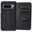 For Google Pixel 8 Pro Leather Case with 10 Card Holder Phone Cover Stand - Black - 5