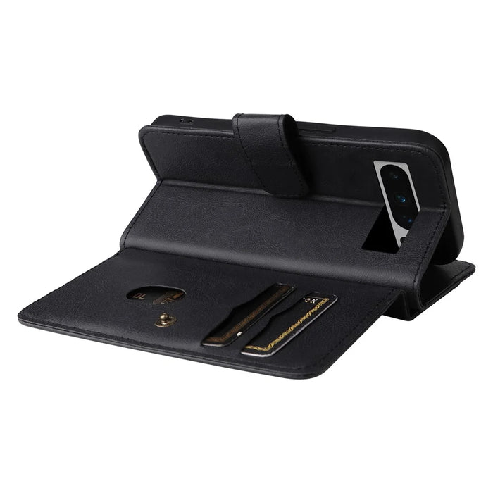 For Google Pixel 8 Pro Leather Case with 10 Card Holder Phone Cover Stand - Black - 7