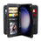 For Samsung Galaxy S23 FE Leather Case with 10 Card Holder Phone Cover Stand - Black - 6