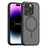 For iPhone 15 Pro Fall Protection Phone Case Compatible with MagSafe PC+TPU Matte Back Cover - Black - 1