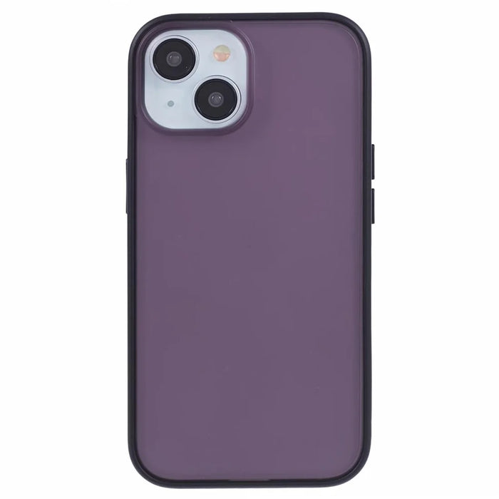 Matte TPU + PC Phone Case for iPhone 15 Translucent Drop-proof Anti-fingerprint Phone Protective Cover - Purple - 3
