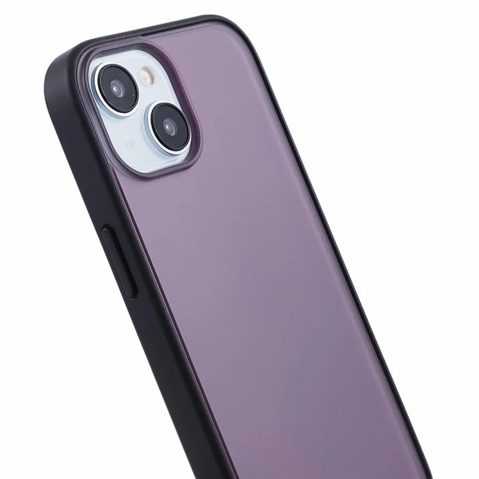 Matte TPU + PC Phone Case for iPhone 15 Translucent Drop-proof Anti-fingerprint Phone Protective Cover - Purple - 5