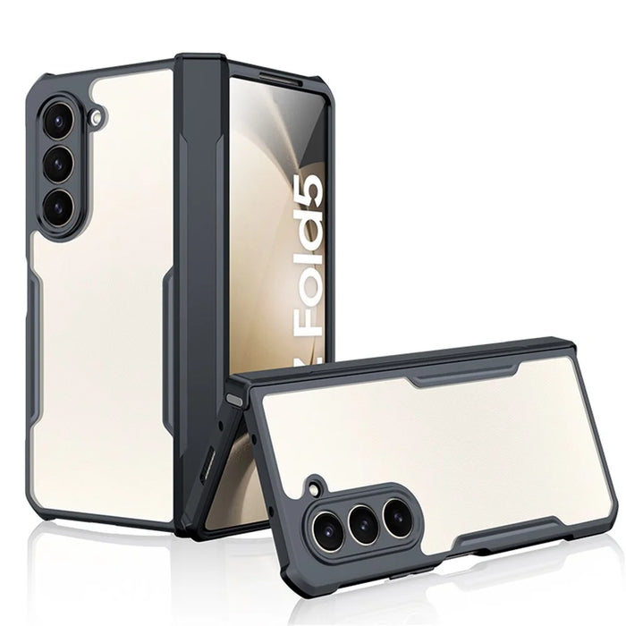 XUNDD For Samsung Galaxy Z Fold5 5G Case PC+TPU+Tempered Glass Phone Cover with Glass+Protective Bar - 1