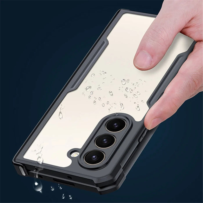 XUNDD For Samsung Galaxy Z Fold5 5G Case PC+TPU+Tempered Glass Phone Cover with Glass+Protective Bar - 5