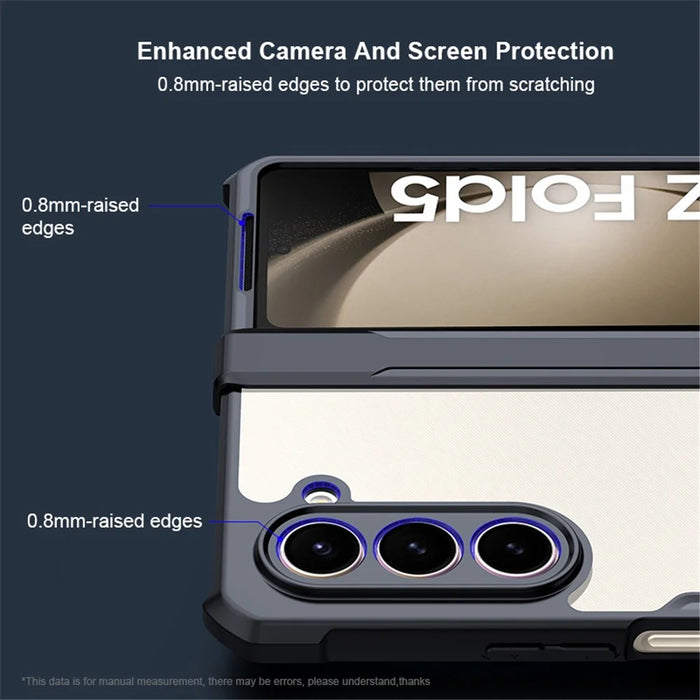 XUNDD For Samsung Galaxy Z Fold5 5G Case PC+TPU+Tempered Glass Phone Cover with Glass+Protective Bar - 6