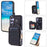 009 Phone Case for Samsung Galaxy A54 5G , RFID Blocking PU+TPU Bump Proof Cover Kickstand Zipper Wallet Shell with Strap - Black - 5