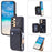 009 Shockproof Phone Case for Samsung Galaxy A53 5G , RFID Blocking PU+TPU Cover Kickstand Zipper Wallet Shell with Strap - Black - 5
