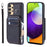 009 For Samsung Galaxy A52 4G / A52 5G / A52s 5G RFID Blocking Phone Case PU+TPU Cover Kickstand Zipper Wallet Shell with Strap - Black - 1