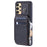 009 For Samsung Galaxy A52 4G / A52 5G / A52s 5G RFID Blocking Phone Case PU+TPU Cover Kickstand Zipper Wallet Shell with Strap - Black - 6