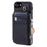 009 For iPhone 6 / 6s / 7 / 8 / SE (2020) / SE (2022) Back Shell RFID Blocking Zipper Wallet Case PU Leather+TPU Kickstand Phone Cover with Straps - Black - 7