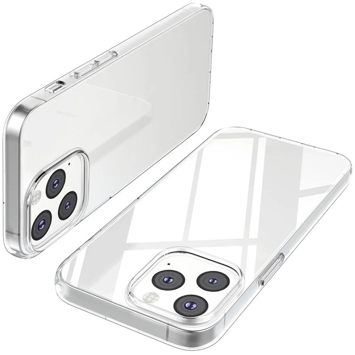 For iPhone 15 Pro Soft TPU Clear Phone Case with 2.5D Arc Edge Tempered Glass Screen Film - 2