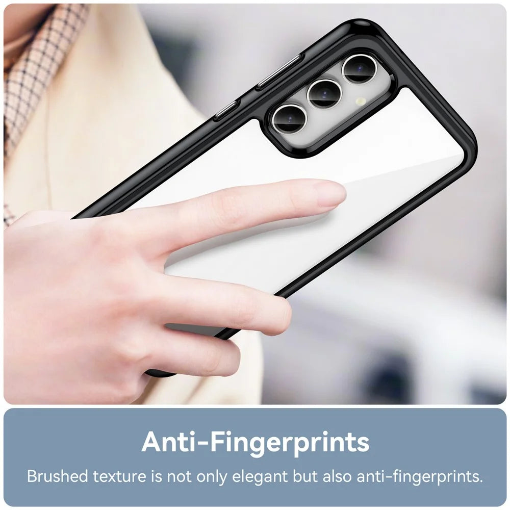 For Samsung Galaxy S23 FE Drop-proof Back Cover TPU+Acrylic Anti-scratch Phone Case - Black - 4