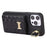 Cell Phone Shell for iPhone 15 Plus Ring Holder Kickstand PU Leather+TPU Cover Phone Case with Card Holder - Black - 4