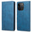 DF-05 PU Leather Smartphone Case for iPhone 15 Pro , RFID Blocking Phone Stand Cover Wallet - Blue - 1