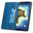 DF-05 PU Leather Smartphone Case for iPhone 15 Pro , RFID Blocking Phone Stand Cover Wallet - Blue - 3