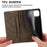 DF-05 Stand Cover for iPhone 15 Plus , PU Leather Smartphone Case RFID Blocking Phone Shell Wallet - Brown - 6