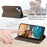 DF-05 Stand Cover for iPhone 15 Plus , PU Leather Smartphone Case RFID Blocking Phone Shell Wallet - Brown - 7