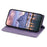 DF-05 For iPhone 15 PU Leather Smartphone Case RFID Blocking Phone Stand Cover Wallet - Purple - 2