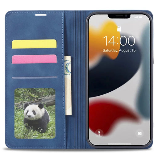 FORWENW Fantasy Series for iPhone 15 Anti-Scratch Phone Case Skin-touch Leather Phone Cover Wallet - Blue - 2