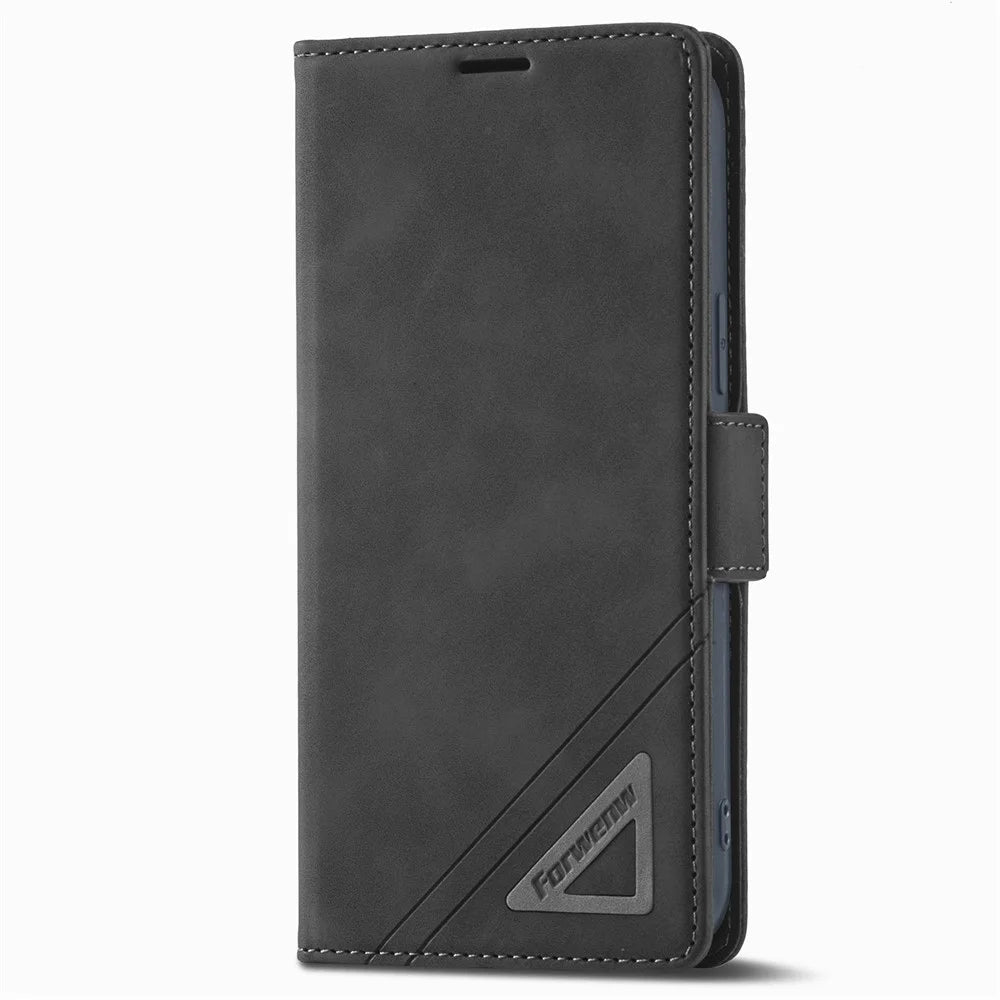 FORWENW F3 Series For iPhone 15 Plus Flip Leather Wallet Shell Phone Stand Case Anti-fall Phone Cover - Black - 5